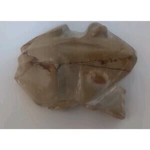 Carved Brown Stone Frog